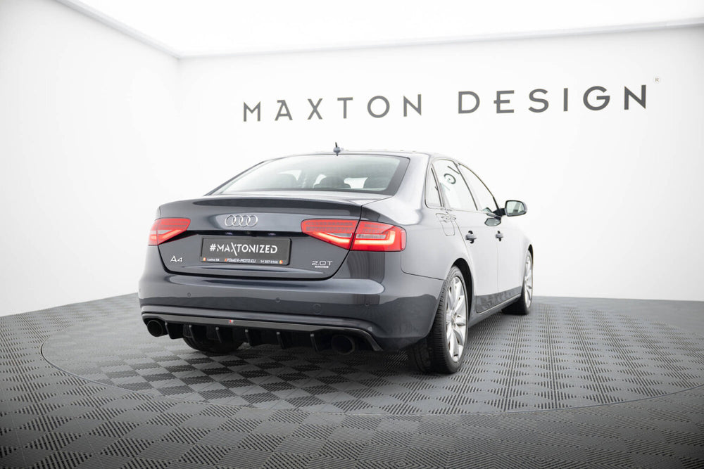 Maxton Parts - Heckansatz Diffusor passend für Audi A4 B8 FL (Einzelauspuff li. re.) schwarz Hochglanz