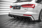 Maxton Parts - Heckansatz Diffusor passend für Audi A6 S-Line / S6 C8 / C8 FL schwarz Hochglanz