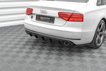 Maxton Parts - Heckansatz Diffusor passend für Audi A8 D4 schwarz Hochglanz