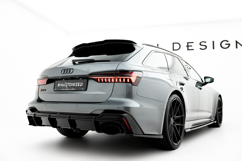 Maxton Parts - Heckansatz Diffusor passend für Audi RS6 C8 / C8 FL schwarz Hochglanz