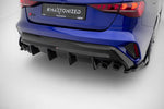 Maxton Parts - Heckansatz Diffusor passend für Audi S3 Limousine 8Y FL schwarz Hochglanz