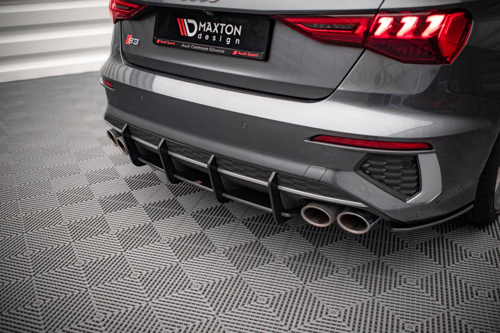 Maxton Parts - Heckansatz Diffusor passend für Audi S3 Limousine 8Y schwarz matt