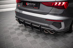 Maxton Parts - Heckansatz Diffusor passend für Audi S3 Limousine 8Y schwarz matt