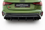 Maxton Parts - Heckansatz Diffusor passend für Audi S3 Sportback 8Y FL schwarz Hochglanz