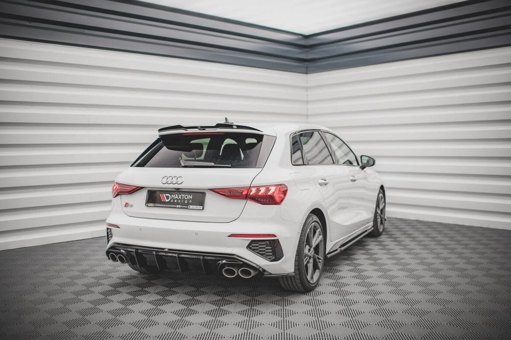 Maxton Parts - Heckansatz Diffusor passend für Audi S3 Sportback 8Y schwarz Hochglanz