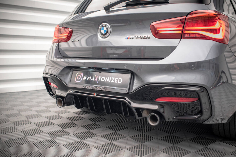 Maxton Parts - Heckansatz Diffusor passend für BMW 1 F20/ F21 FL M-Power schwarz Hochglanz