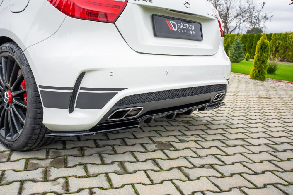 Maxton Parts - Heckansatz Diffusor passend für Mercedes A45 AMG W176 schwarz Hochglanz