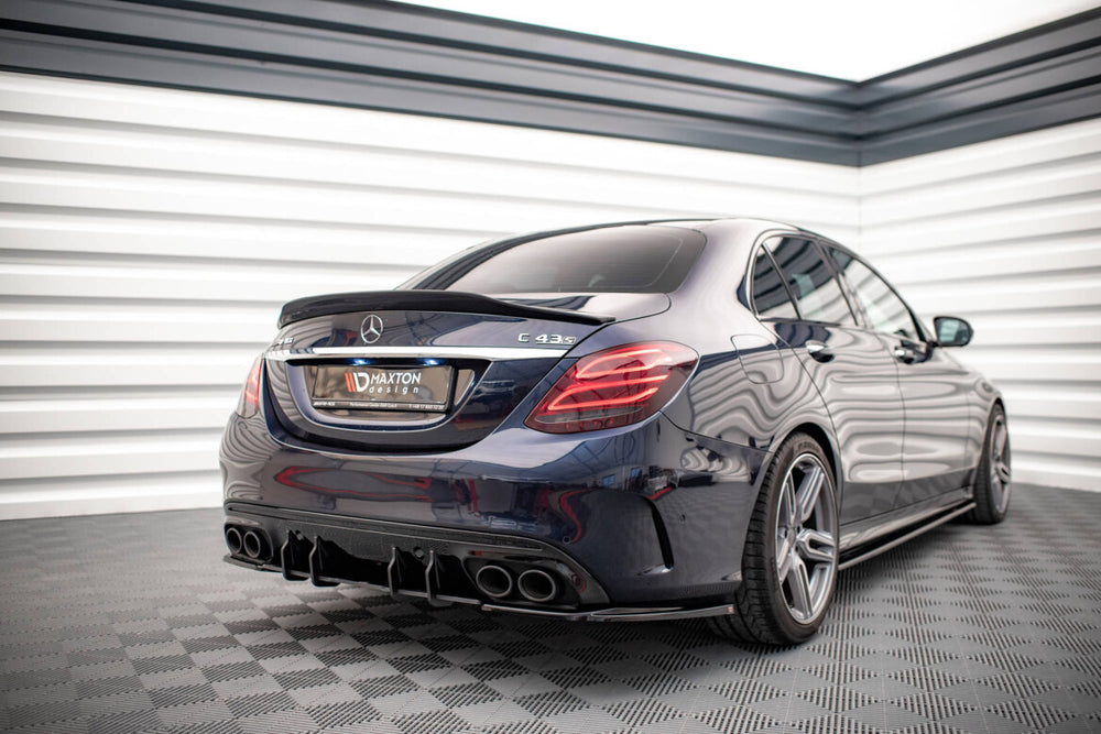 Maxton Parts - Heckansatz Diffusor passend für Mercedes-AMG C 43 Limousine W205 FL schwarz matt