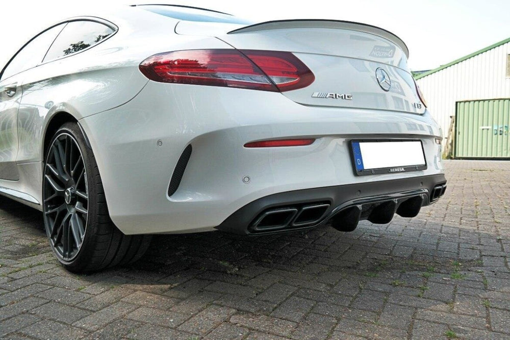 Maxton Parts - Heckansatz Diffusor passend für Mercedes C-Klasse C205 63 AMG Coupe schwarz Hochglanz