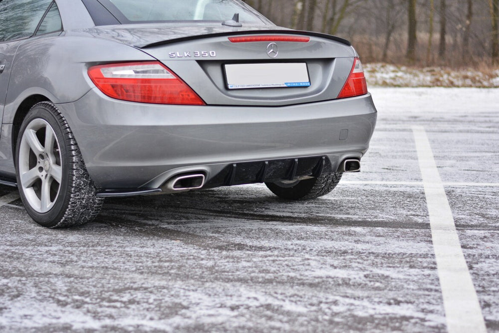 Maxton Parts - Heckansatz Diffusor passend für Mercedes SLK R172 schwarz Hochglanz
