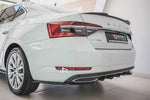 Maxton Parts - Heckansatz Diffusor passend für Skoda Superb Liftback / Combi Mk3 FL schwarz Hochglanz