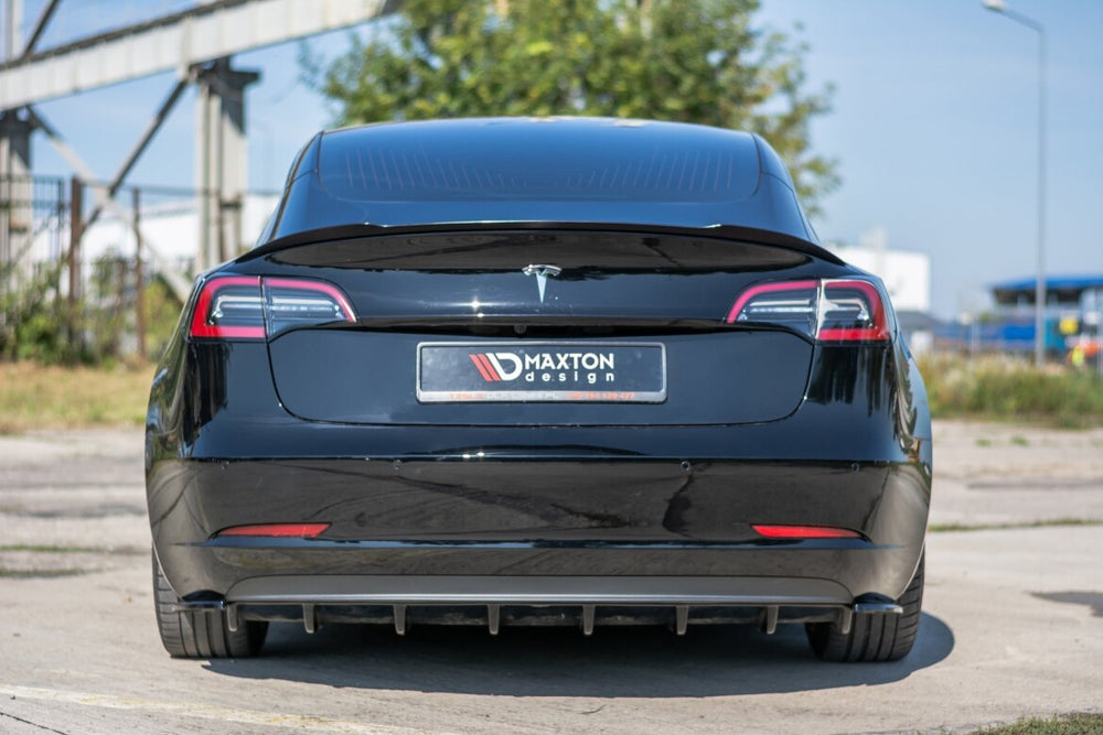 Maxton Parts - Heckansatz Diffusor passend für Tesla Model 3 schwarz Hochglanz