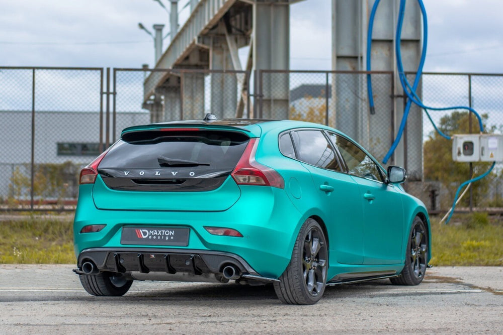 Maxton Parts - Heckansatz Diffusor passend für Volvo V40 R-design schwarz Hochglanz