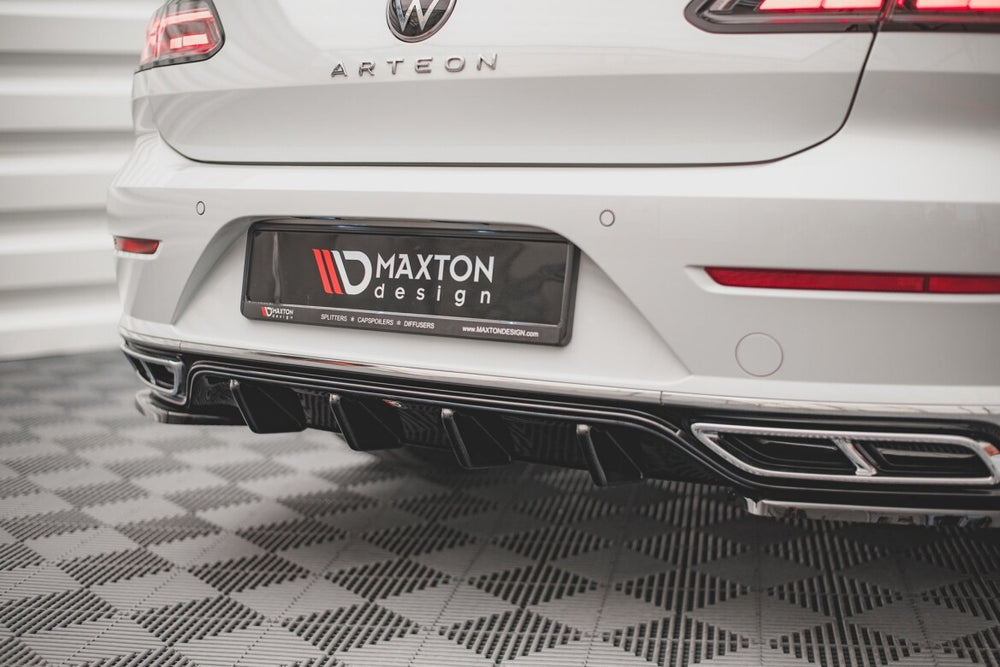Maxton Parts - Heckansatz Diffusor passend für VW Arteon R-Line Limousine / Shooting Brake Mk1 FL schwarz Hochglanz