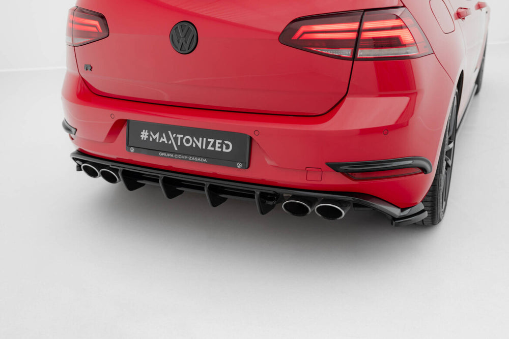 Maxton Parts - Heckansatz Diffusor passend für VW Golf R Hatchback R Mk7 FL schwarz Hochglanz