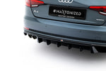Maxton Parts - Heckansatz Diffusor V.2 passend für Audi A4 S-Line Limousine / Avant B9 schwarz Hochglanz