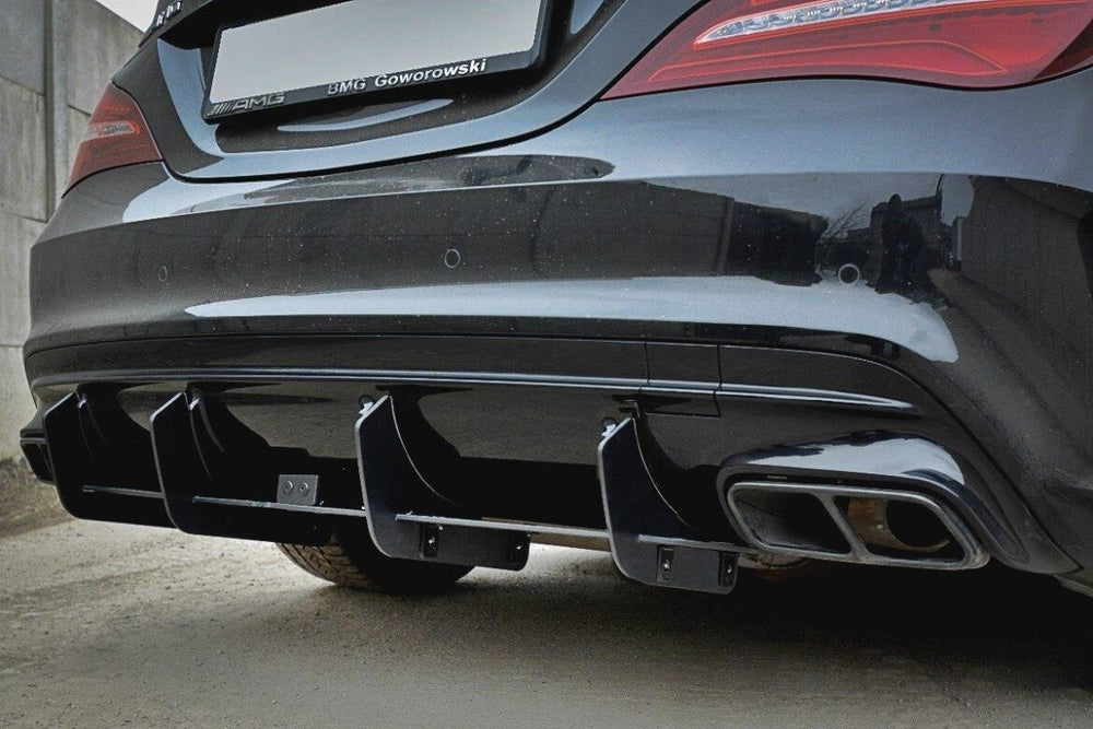 Maxton Parts - Heckansatz Diffusor V.2 passend für Mercedes CLA A45 AMG C117 FL schwarz matt