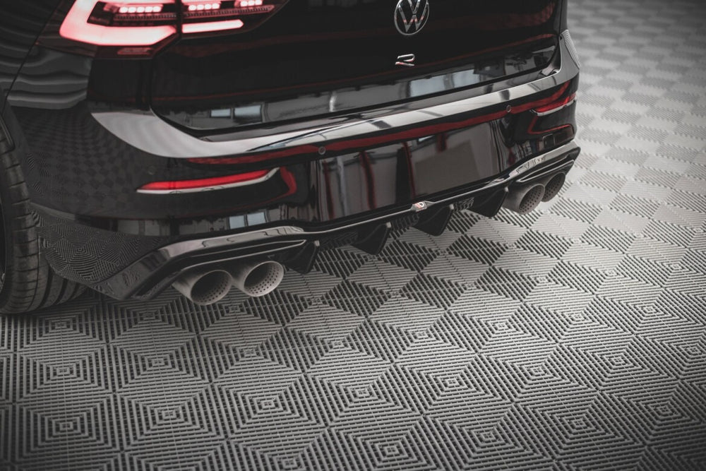 Maxton Parts - Heckansatz Diffusor V.2 passend für VW Golf R Hatchback Mk8 FL schwarz Hochglanz