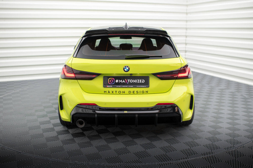 Maxton Parts - Heckansatz Diffusor V.3 passend für BMW 1er M-Paket / 128ti F40 (Einzelauspuff li.) schwarz Hochglanz