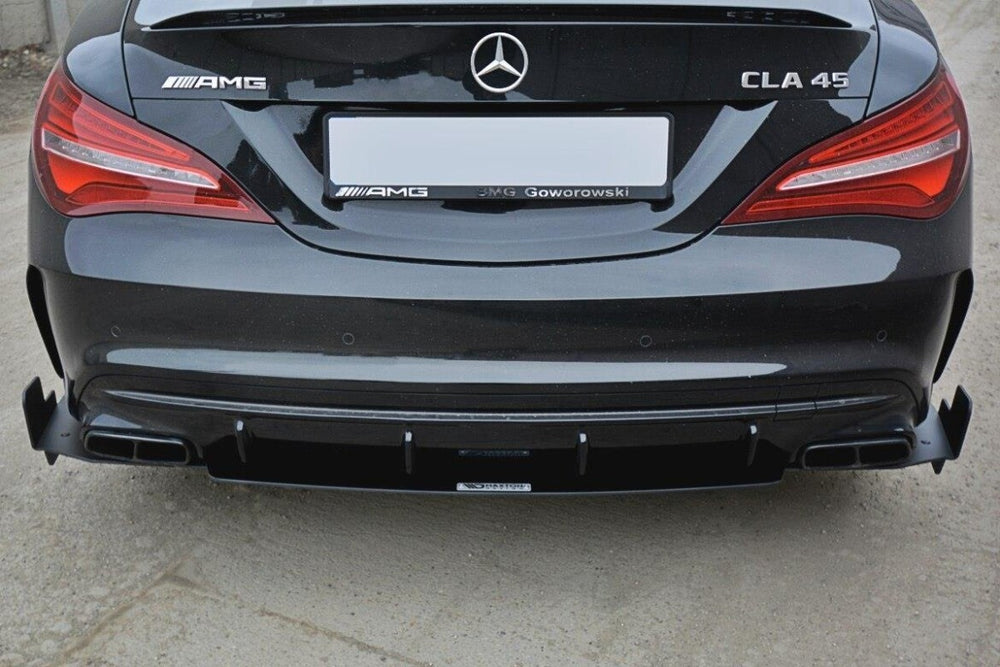 Maxton Parts - Heckansatz Diffusor V.3 passend für Mercedes CLA A45 AMG C117 FL schwarz matt