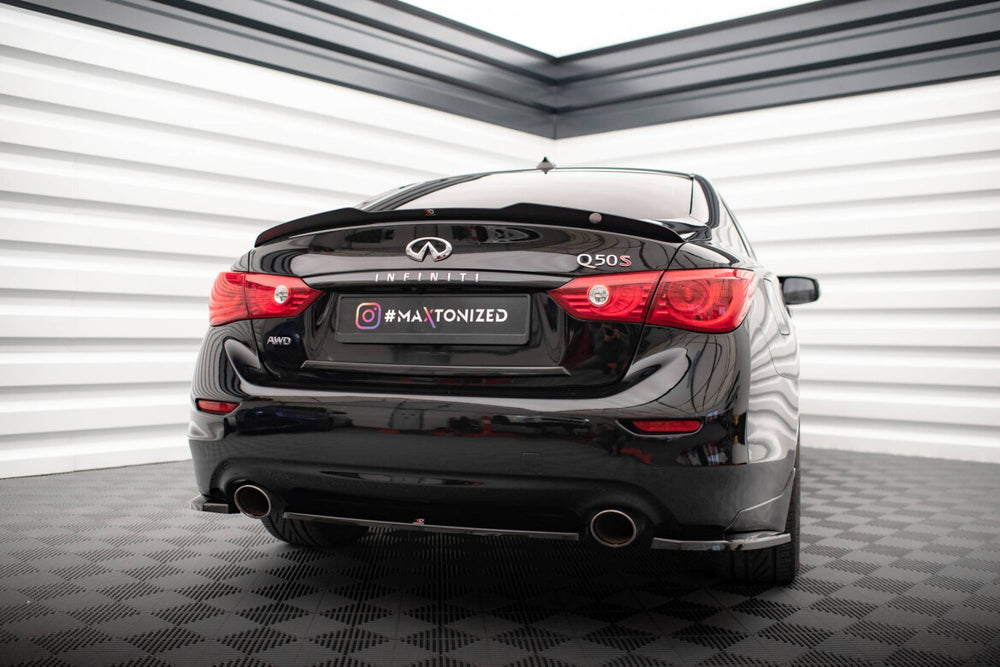 Maxton Parts - Heckspoiler Lippe passend für Infiniti Q50 S Mk1 schwarz Hochglanz