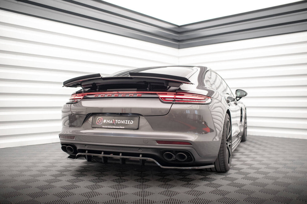 Maxton Parts - Heckspoiler Lippe passend für Porsche Panamera GTS / Panamera E-Hybrid / Panamera Turbo S E-Hybrid 971 schwarz Hochglanz