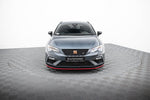 Maxton Parts - Hybrid Frontlippe V.3 passend für Seat Leon CUPRA / FR Mk3 FL schwarz+rot Hochglanz