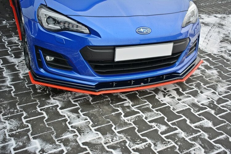 Maxton Parts - Hybrid Frontlippe V.4 passend für Subaru BRZ Mk1 FL schwarz+rot Hochglanz