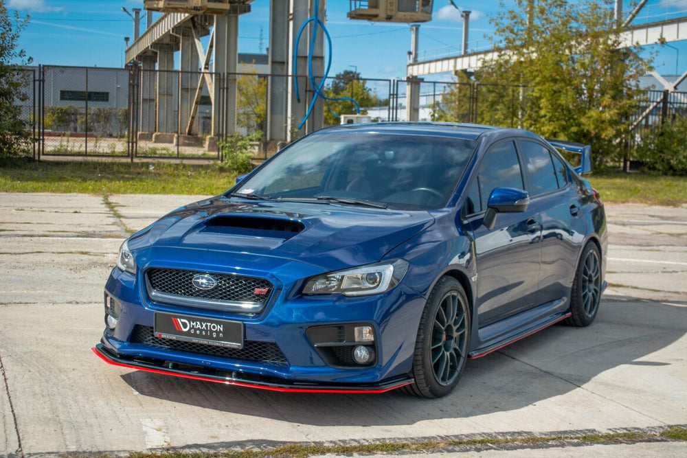 Maxton Parts - Hybrid Frontlippe V.4 passend für Subaru WRX STI schwarz+rot Hochglanz