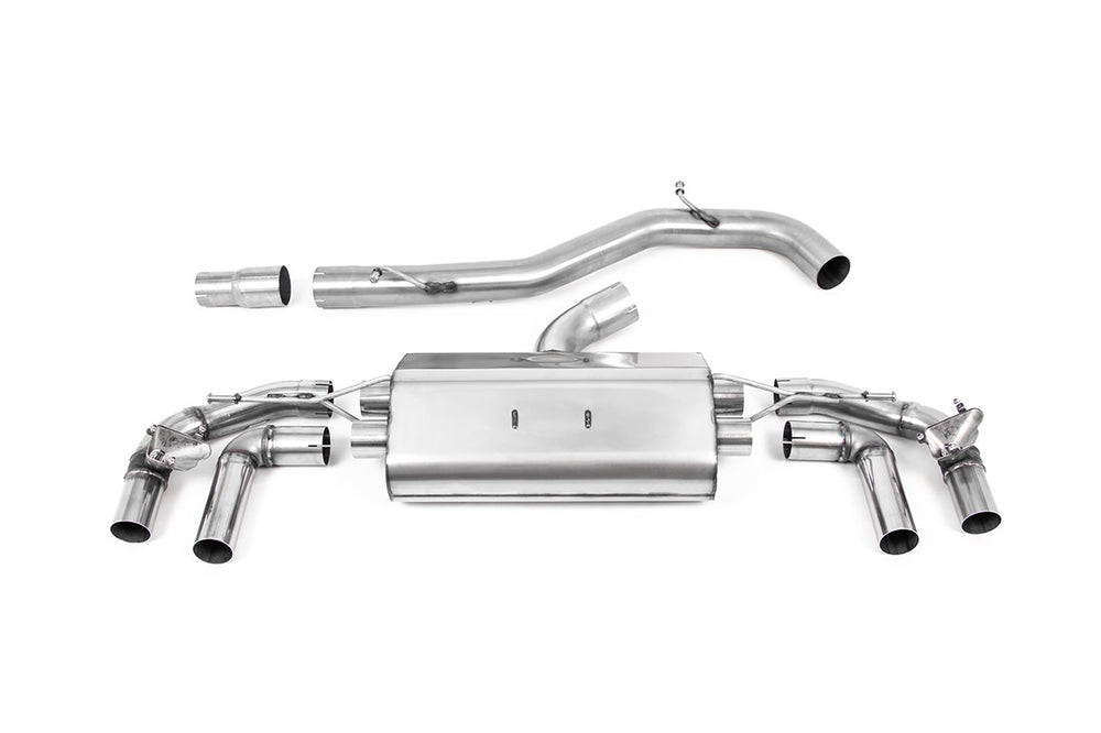 Milltek Klappen Auspuffanlage passend für VW Golf Mk8 R 2.0 TSI ab OPF - 80-mm-Version - ungedämpft
