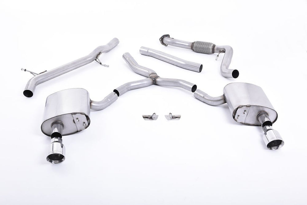 Milltek Sport Auspuffanlage passend für Audi A4 2.0 B9 quattro Saloon & Avant ungedämpft