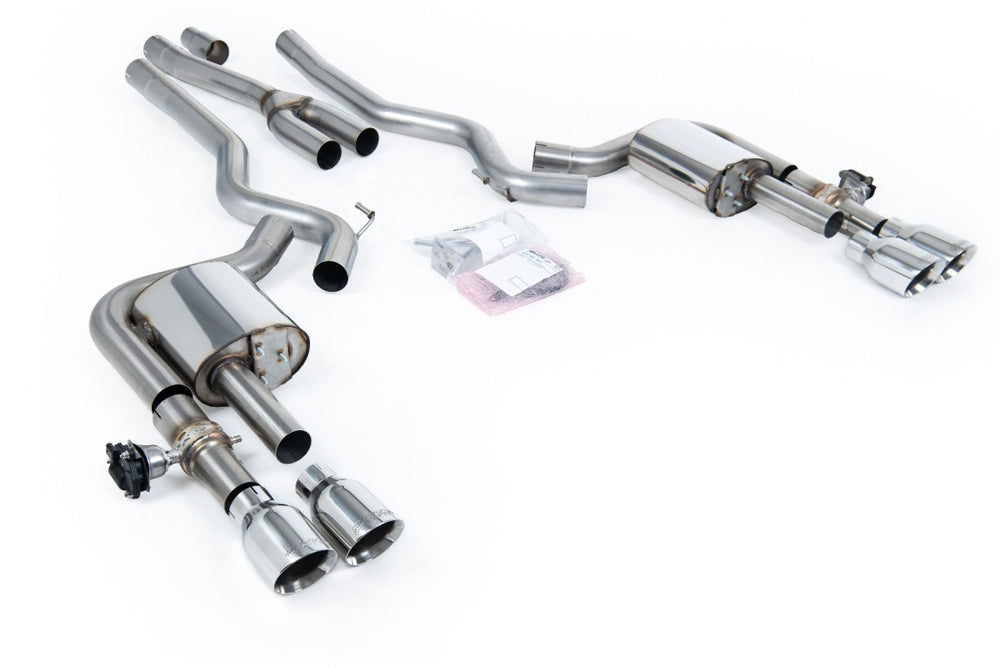 Milltek Sport Auspuffanlage passend für Ford Mustang 2.3 EcoBoost S650 Fastback Vierfachauslass mit Abgasklappen