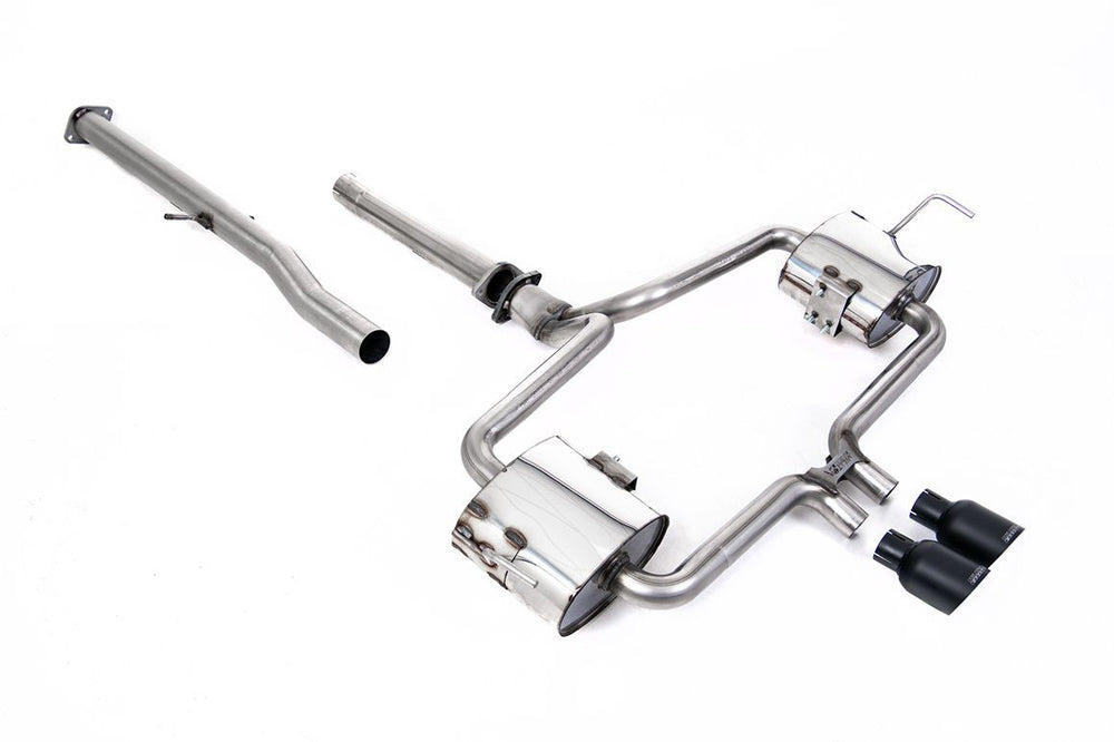 Milltek Sport Auspuffanlage passend für Mini Mk1 R53 Cooper S - ungedämpft - mit schwarzen Endrohren