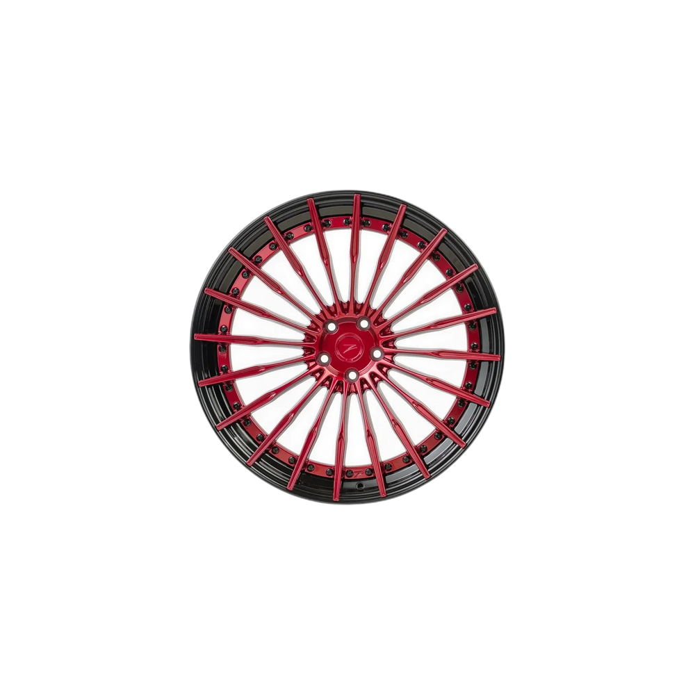 Z-Performance ZP.MODULAR 2 | DEEP CONCAVE 10x20 ET48 - Blood Red Center / Gloss Black Lip