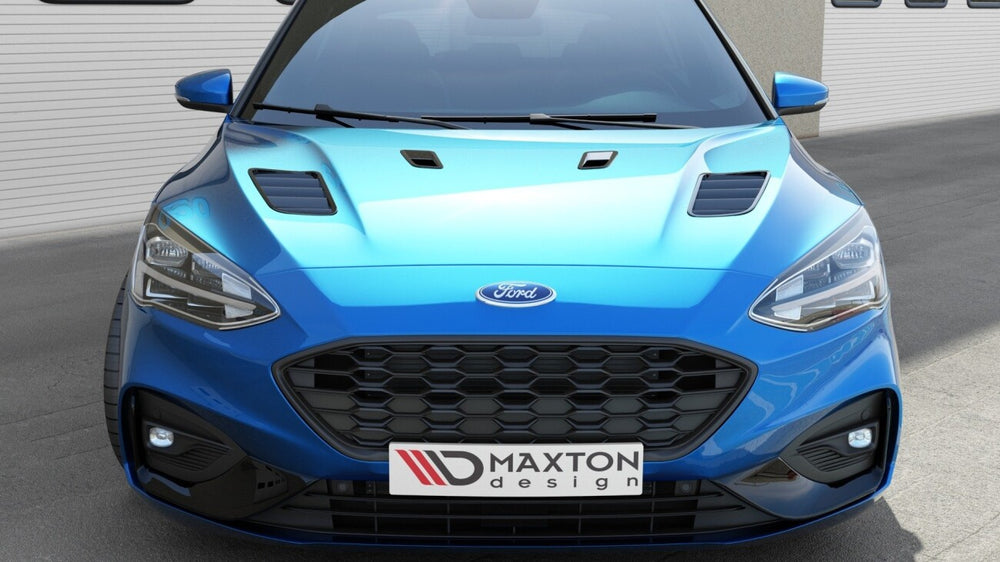 Maxton Parts - Motorhauben Luftschlitze passend für Ford Focus ST-Line / ST Mk4 (Klein) schwarz Hochglanz