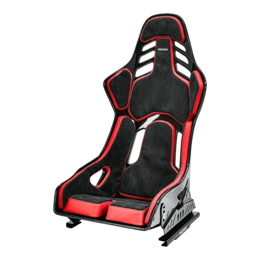 RECARO 076.32.2B22 Race Seat Podium GF Right Side (ABE / FIA 8855-1999) SAB, Black Alcantara / Red Leather, Size L