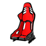 RECARO 078.32.2B23 Race Seat Podium CF Right Side (ABE / FIA 8855-1999) SAB, Red Alcantara / Black Leather, Size L