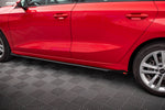 Maxton Parts - Seitenschweller Ansatz (Paar) + Flaps passend für Audi A3 8Y schwarz Hochglanz
