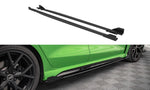 Maxton Parts - Seitenschweller Ansatz (Paar) + Flaps passend für Audi RS3 Limousine 8Y schwarz Hochglanz