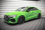 Maxton Parts - Seitenschweller Ansatz (Paar) + Flaps passend für Audi RS3 Limousine 8Y schwarz Hochglanz