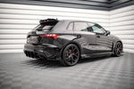 Maxton Parts - Seitenschweller Ansatz (Paar) + Flaps passend für Audi RS3 Sportback 8Y schwarz Hochglanz
