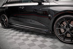 Maxton Parts - Seitenschweller Ansatz (Paar) + Flaps passend für Audi RS3 Sportback 8Y schwarz Hochglanz