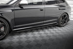 Maxton Parts - Seitenschweller Ansatz (Paar) + Flaps passend für Audi RS6 Avant C6 schwarz Hochglanz