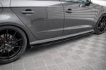 Maxton Parts - Seitenschweller Ansatz (Paar) + Flaps passend für Audi S3 / A3 S-Line Sportback 8V FL schwarz Hochglanz