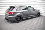 Maxton Parts - Seitenschweller Ansatz (Paar) + Flaps passend für Audi S3 / A3 S-Line Sportback 8V FL schwarz Hochglanz