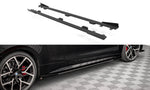 Maxton Parts - Seitenschweller Ansatz (Paar) + Flaps passend für BMW 4er M-Paket / M440i G22 / G23 / G22 FL / G23 FL schwarz Hochglanz