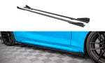 Maxton Parts - Seitenschweller Ansatz (Paar) + Flaps passend für BMW M2 F87 schwarz Hochglanz