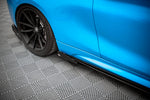 Maxton Parts - Seitenschweller Ansatz (Paar) + Flaps passend für BMW M2 F87 schwarz Hochglanz
