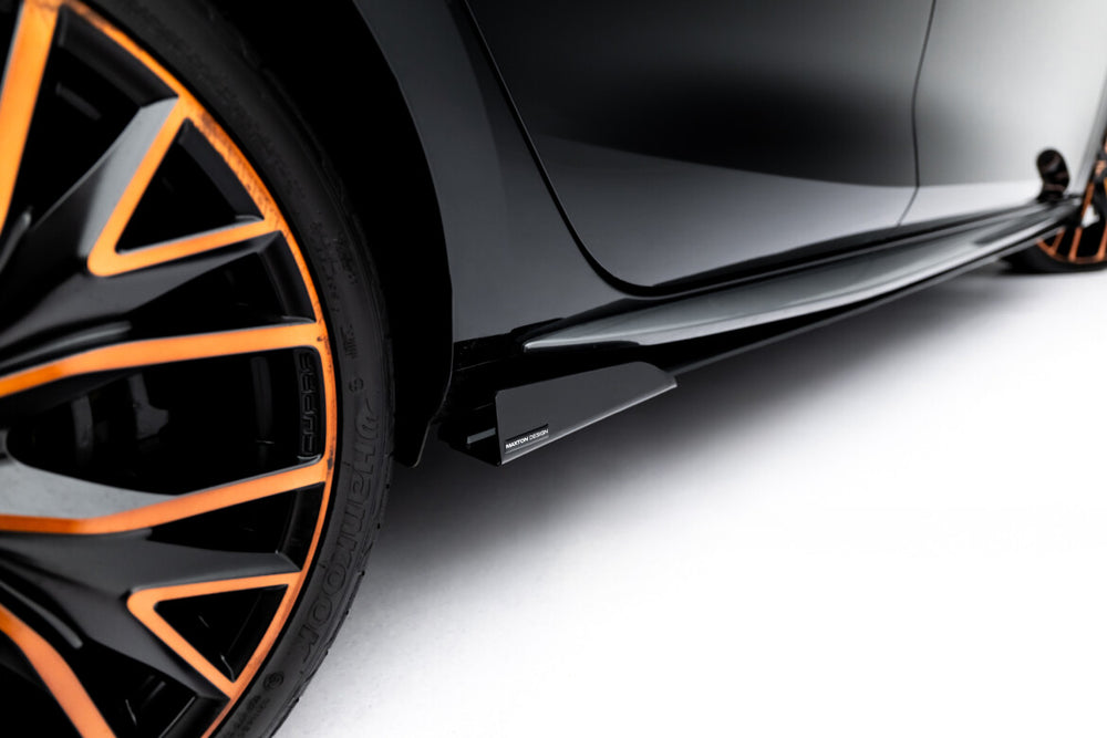 Maxton Parts - Seitenschweller Ansatz (Paar) + Flaps passend für CUPRA Leon ST / Hatchback Aero Mk1 / Mk1 FL schwarz Hochglanz