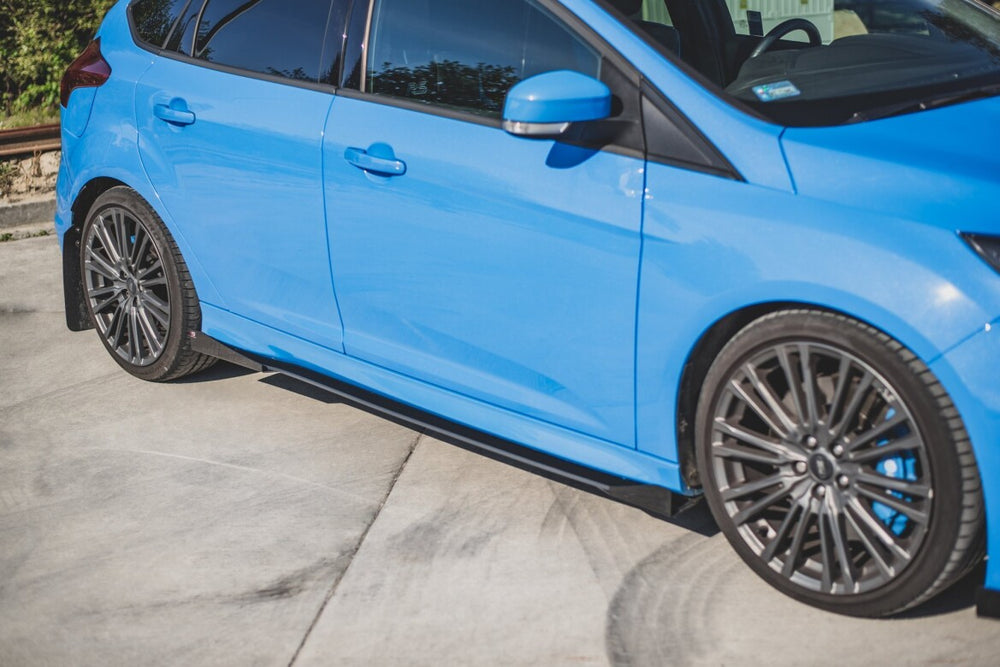Maxton Parts - Seitenschweller Ansatz (Paar) + Flaps passend für Ford Focus RS Mk3 schwarz Hochglanz